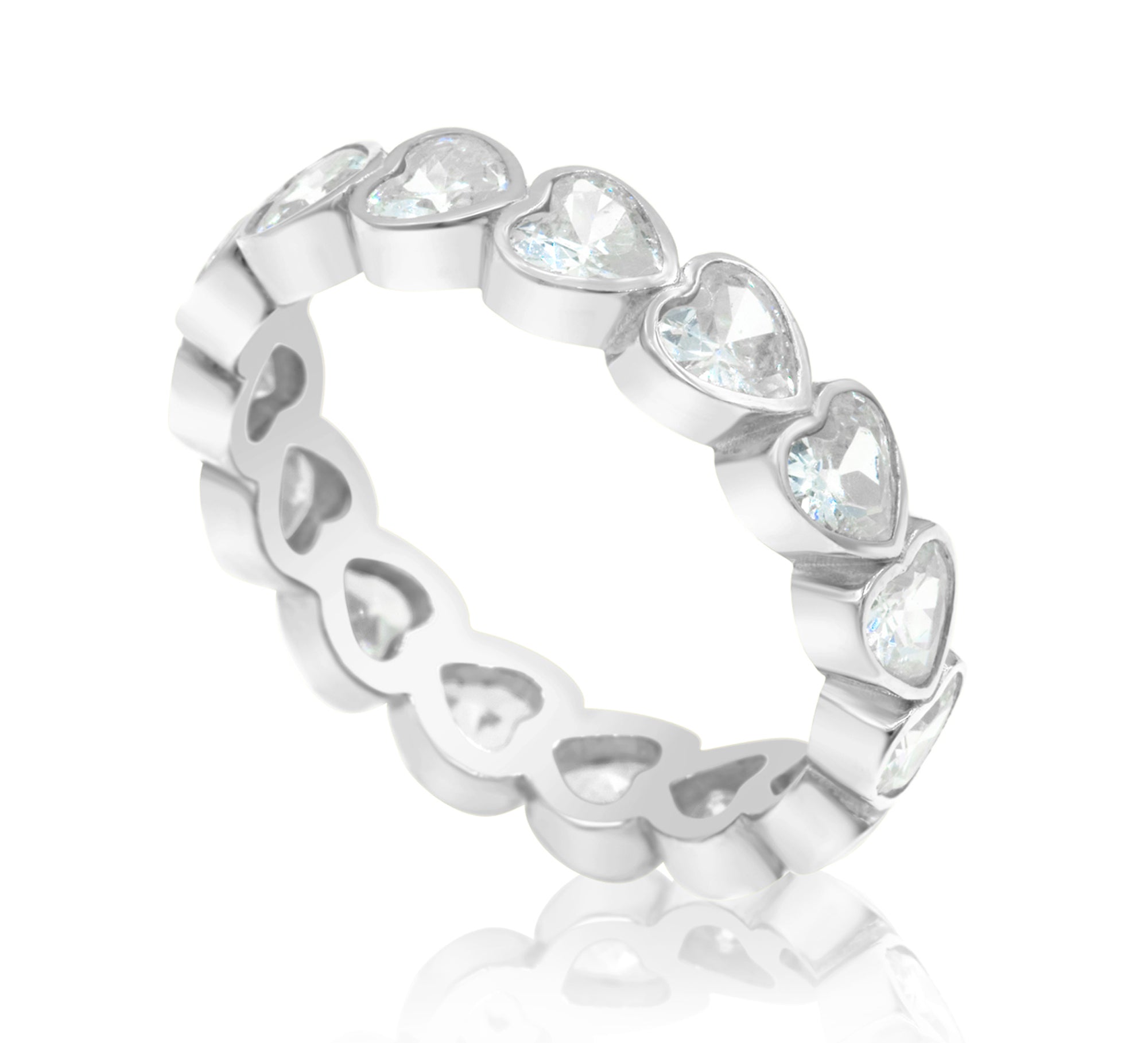 Heart Bezel-Set Eternity Band