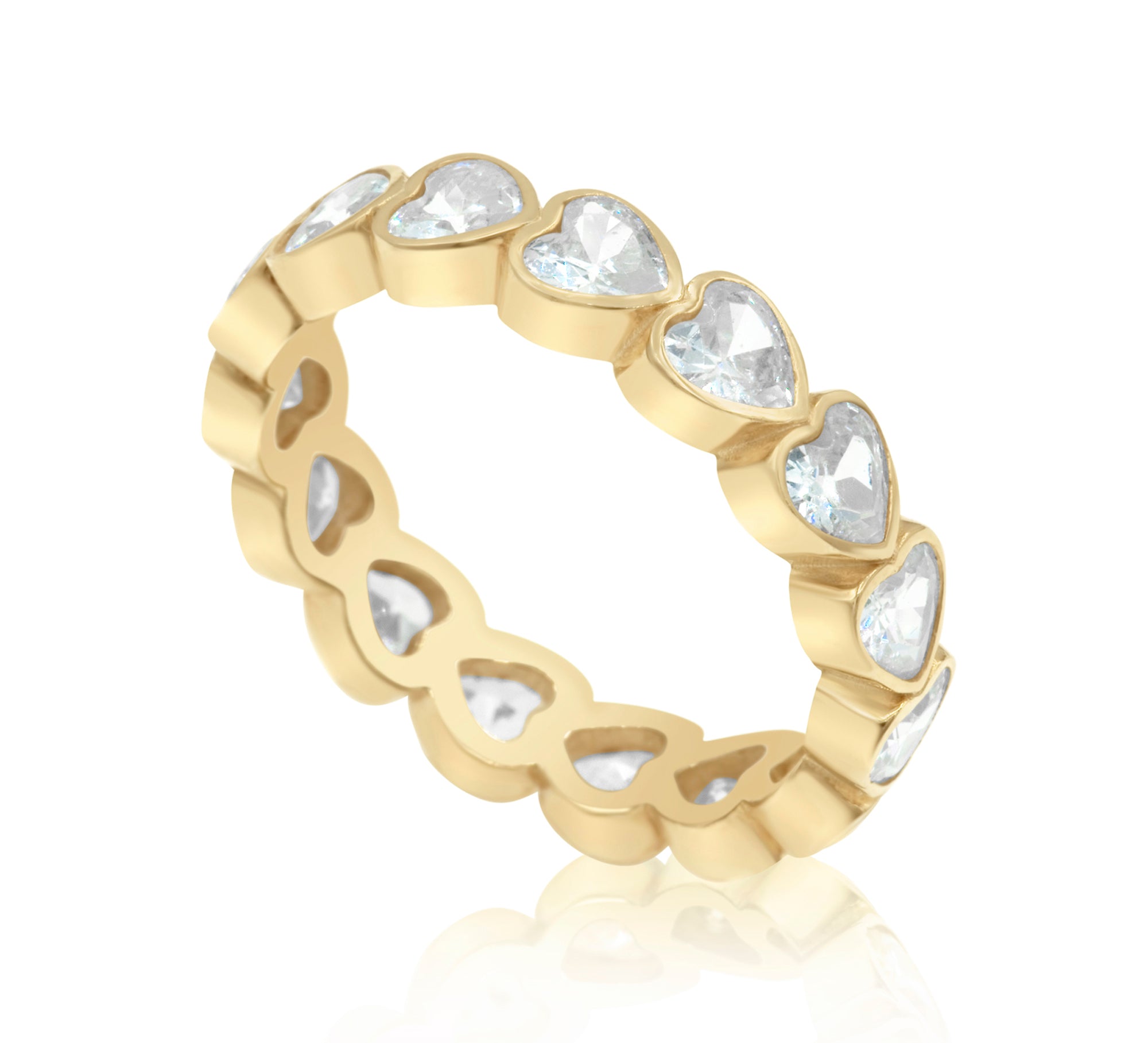 Heart Bezel-Set Eternity Band