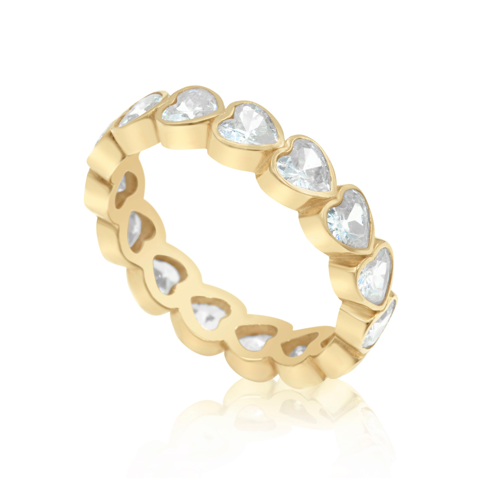 Heart Bezel-Set Eternity Band