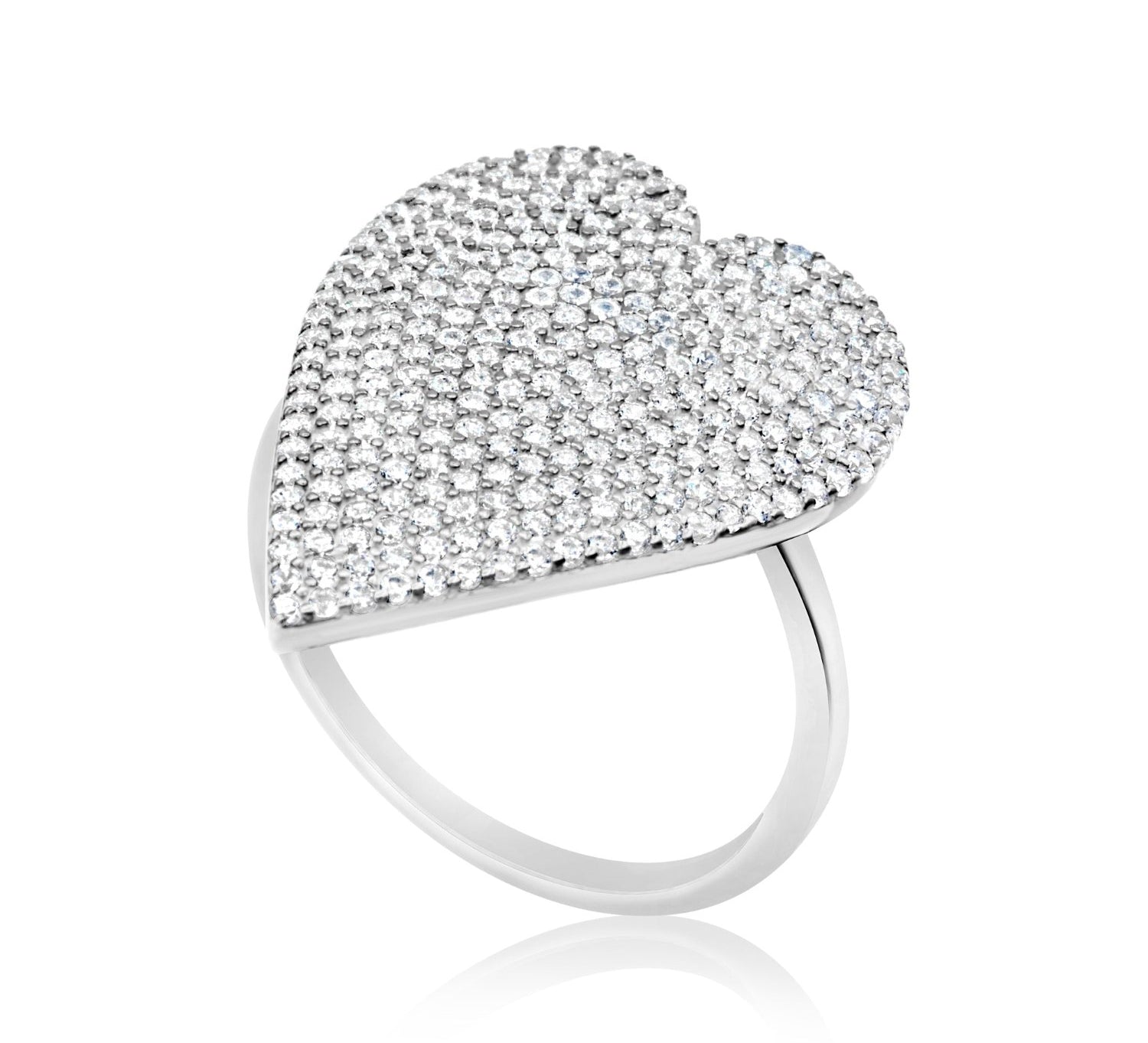 Pave Statement Heart Ring