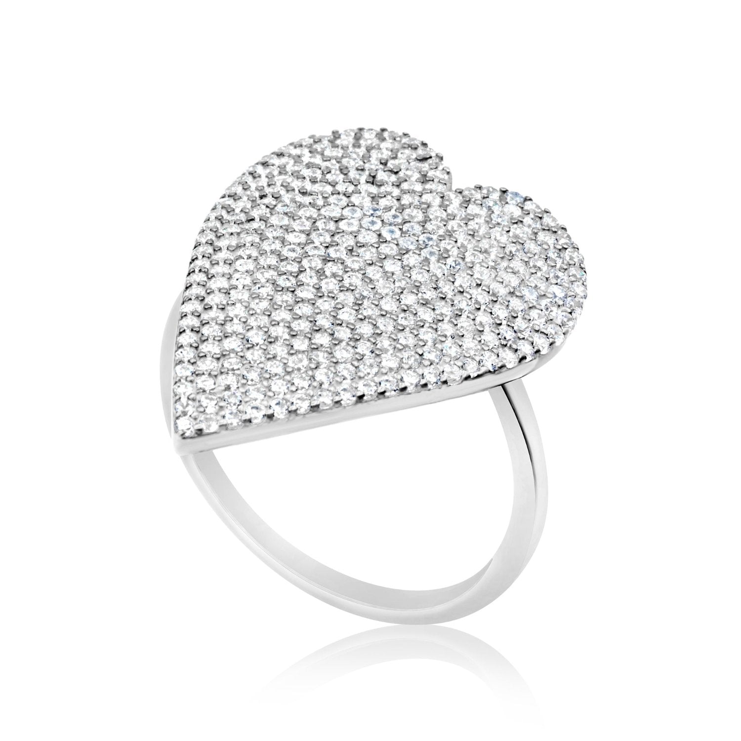 Pave Statement Heart Ring