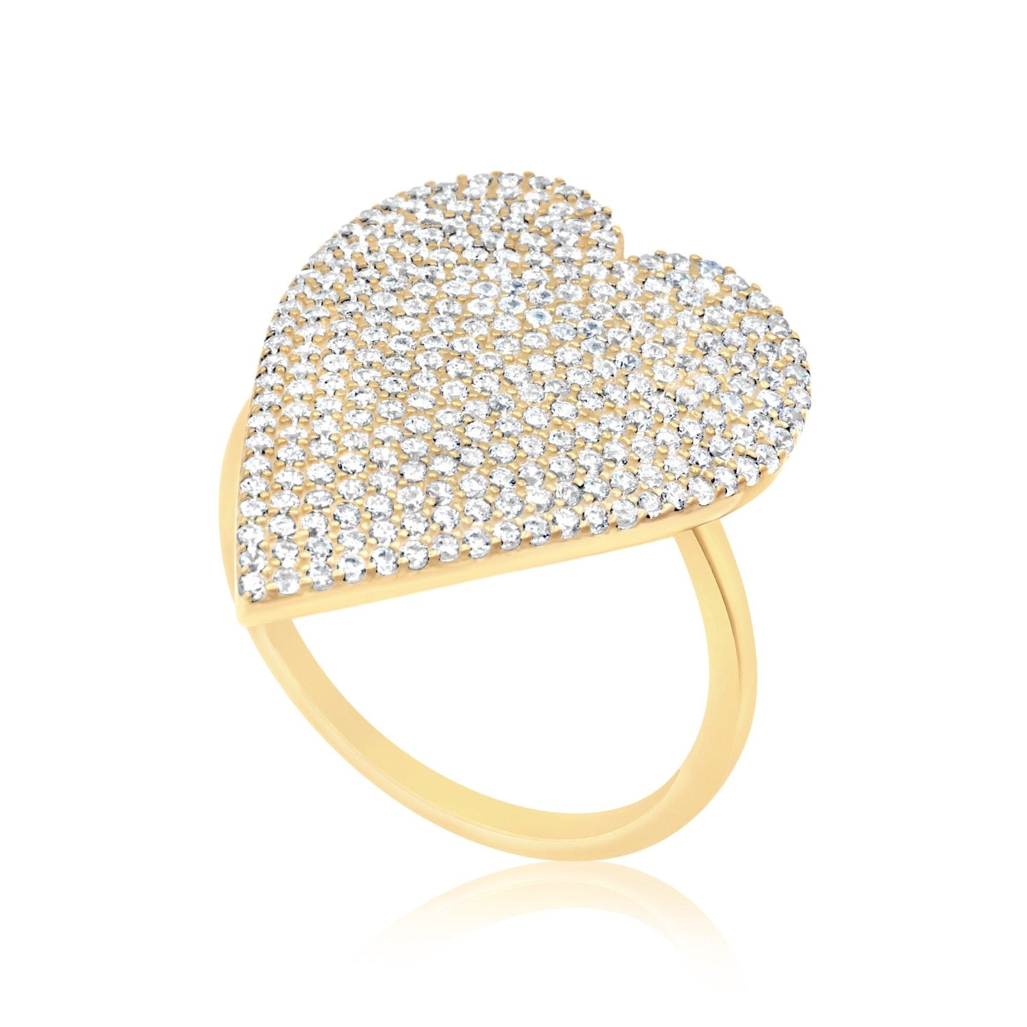 Pave Statement Heart Ring