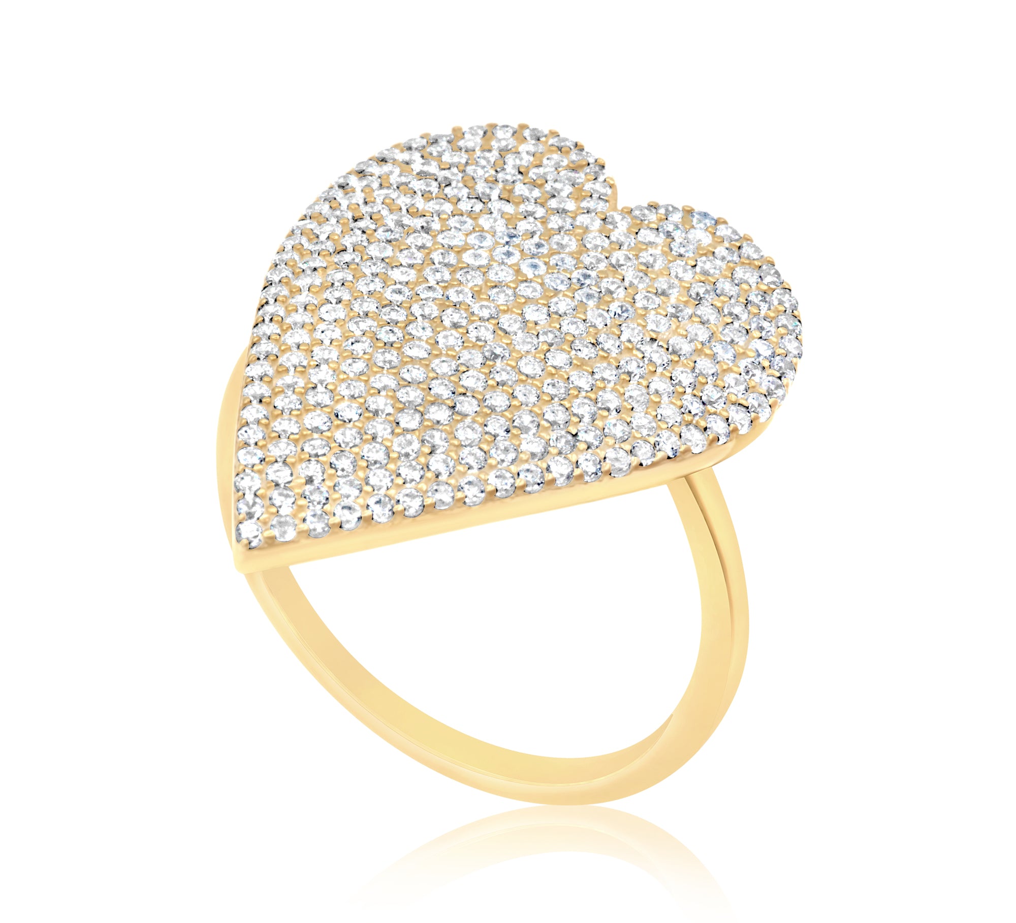 Pave Statement Heart Ring