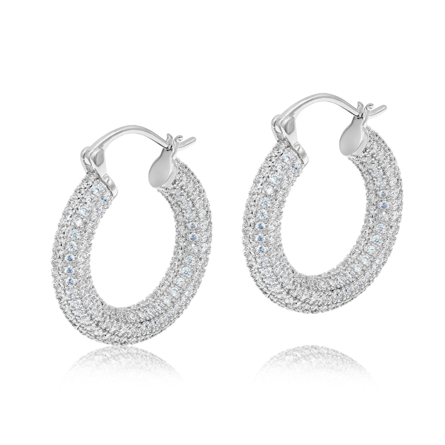 Thick Pave Hoops