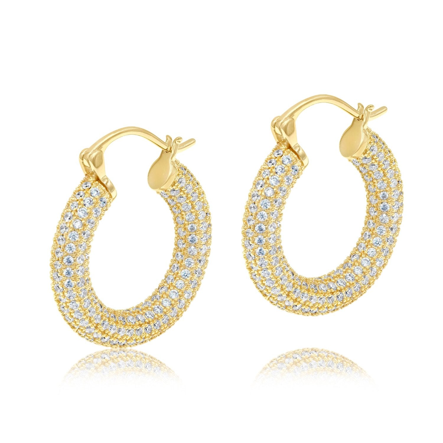 Thick Pave Hoops