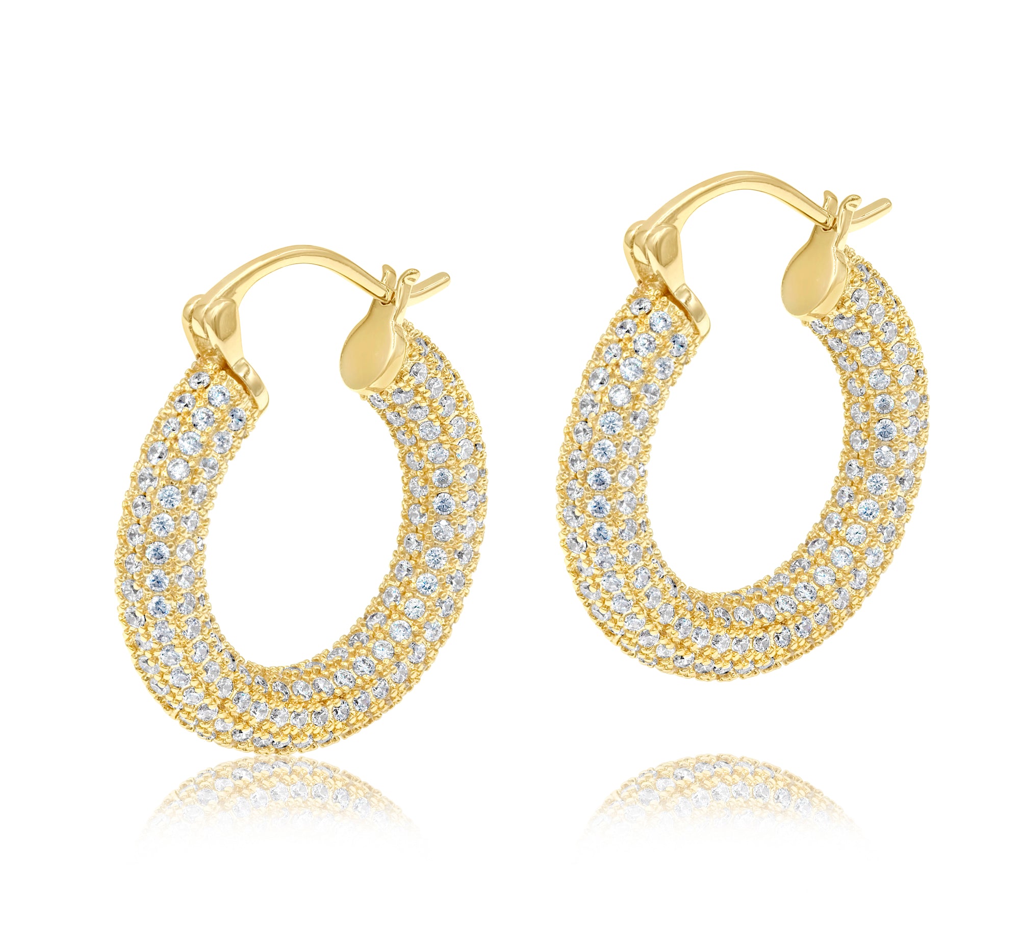 Thick Pave Hoops