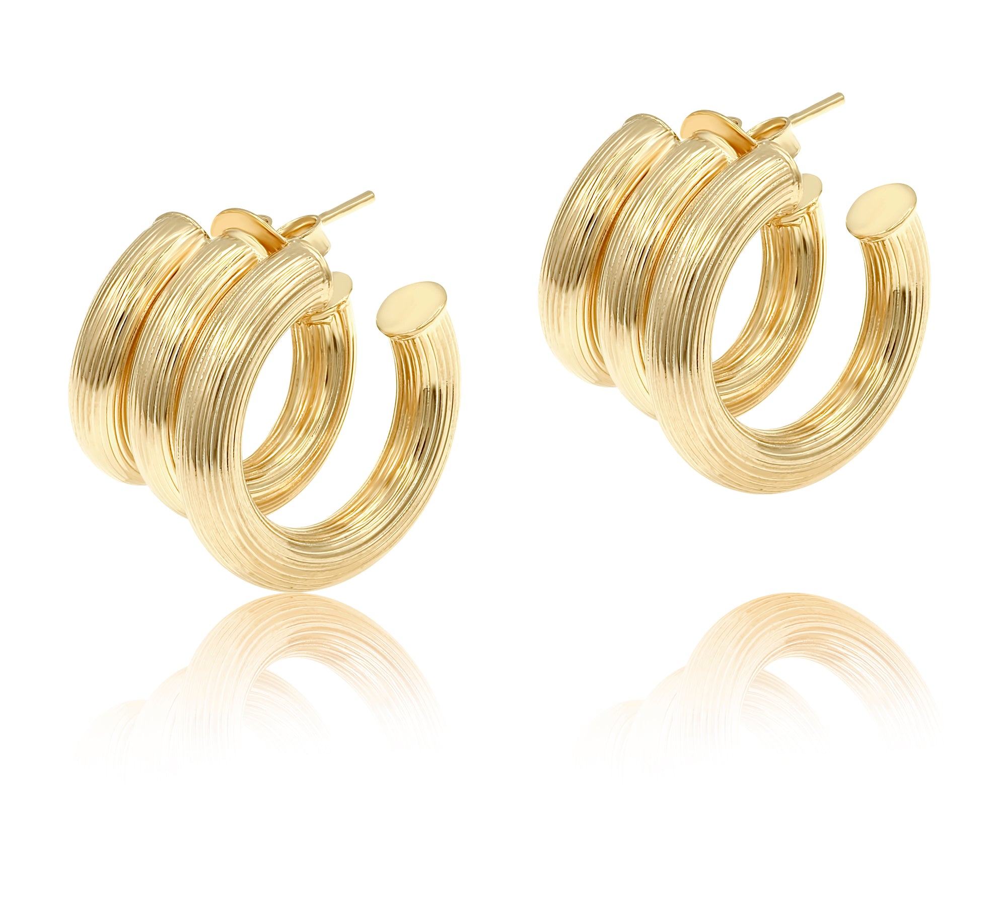 Triple Textured Hoops