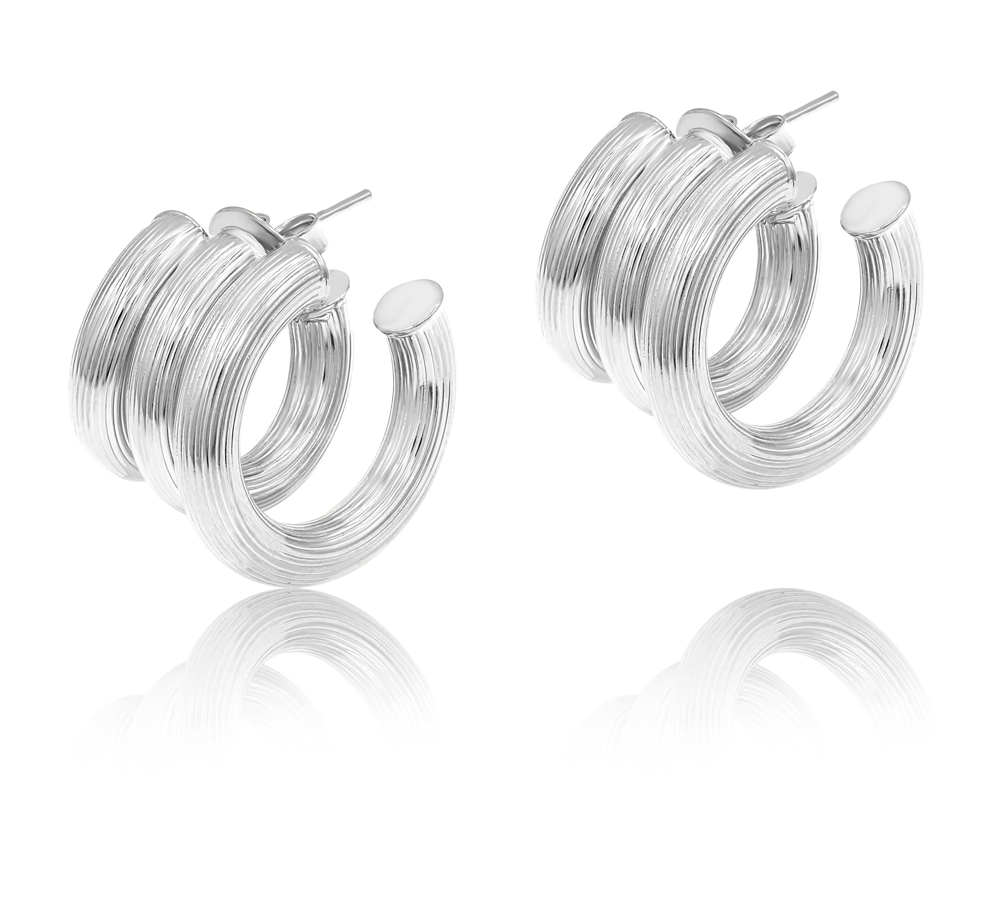 Triple Textured Hoops