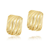 Oversized Textured Square Statement Earrings