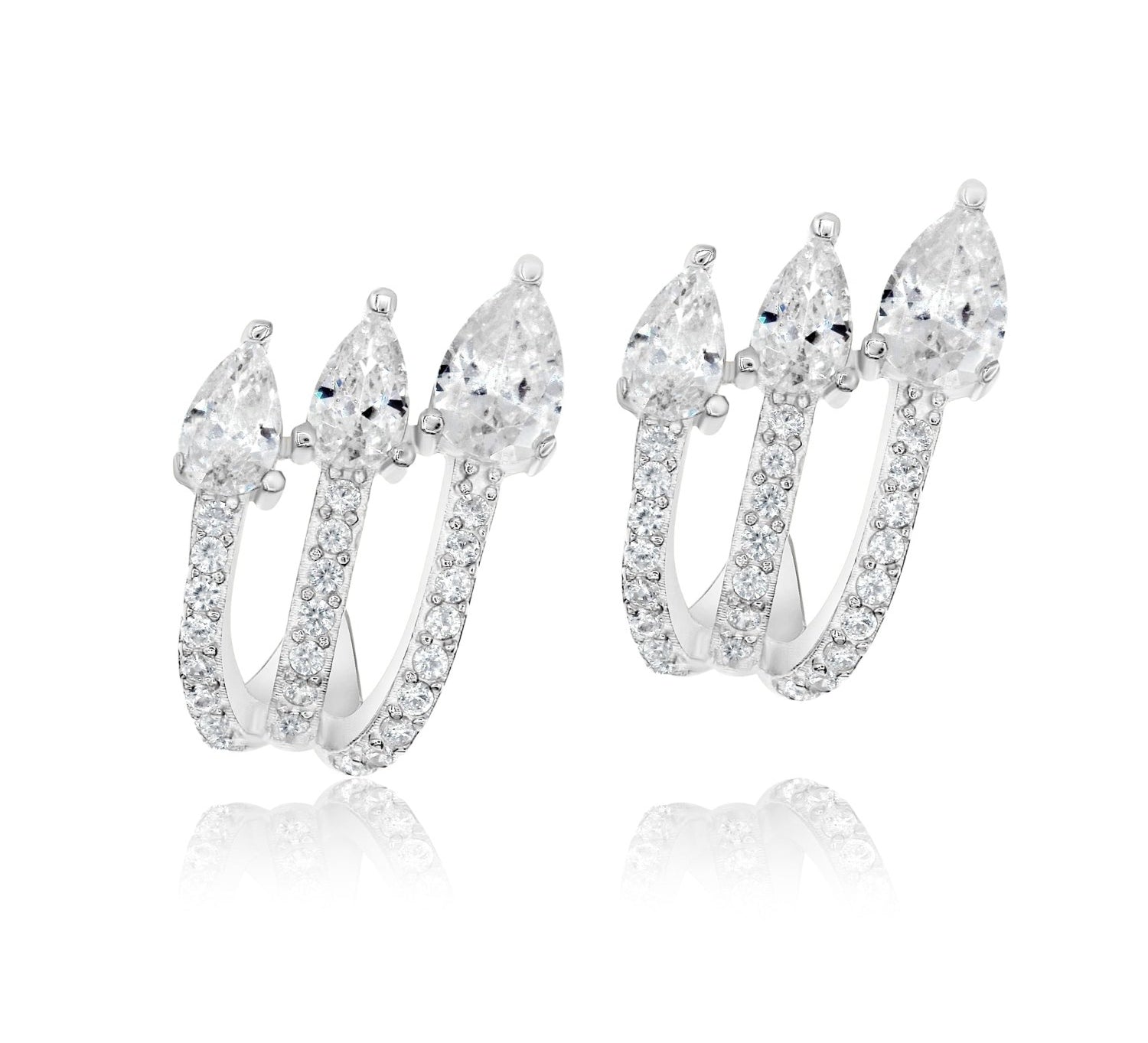 3 Row Pave Wrap Earrings