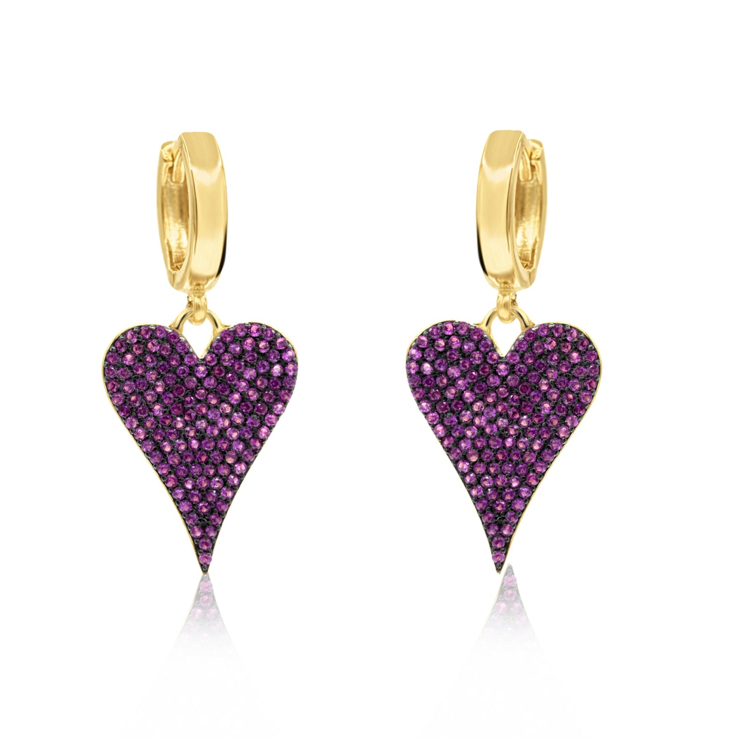 Pave Heart Earrings