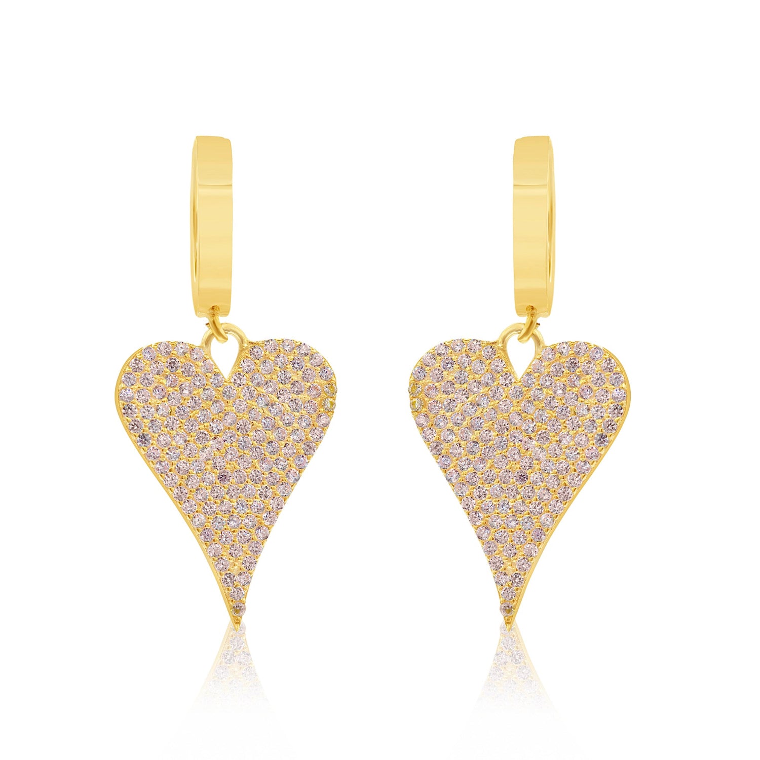 Pave Heart Earrings