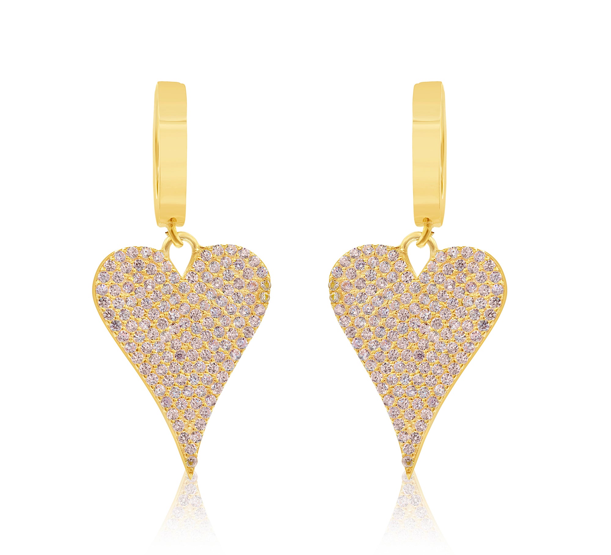 Pave Heart Earrings