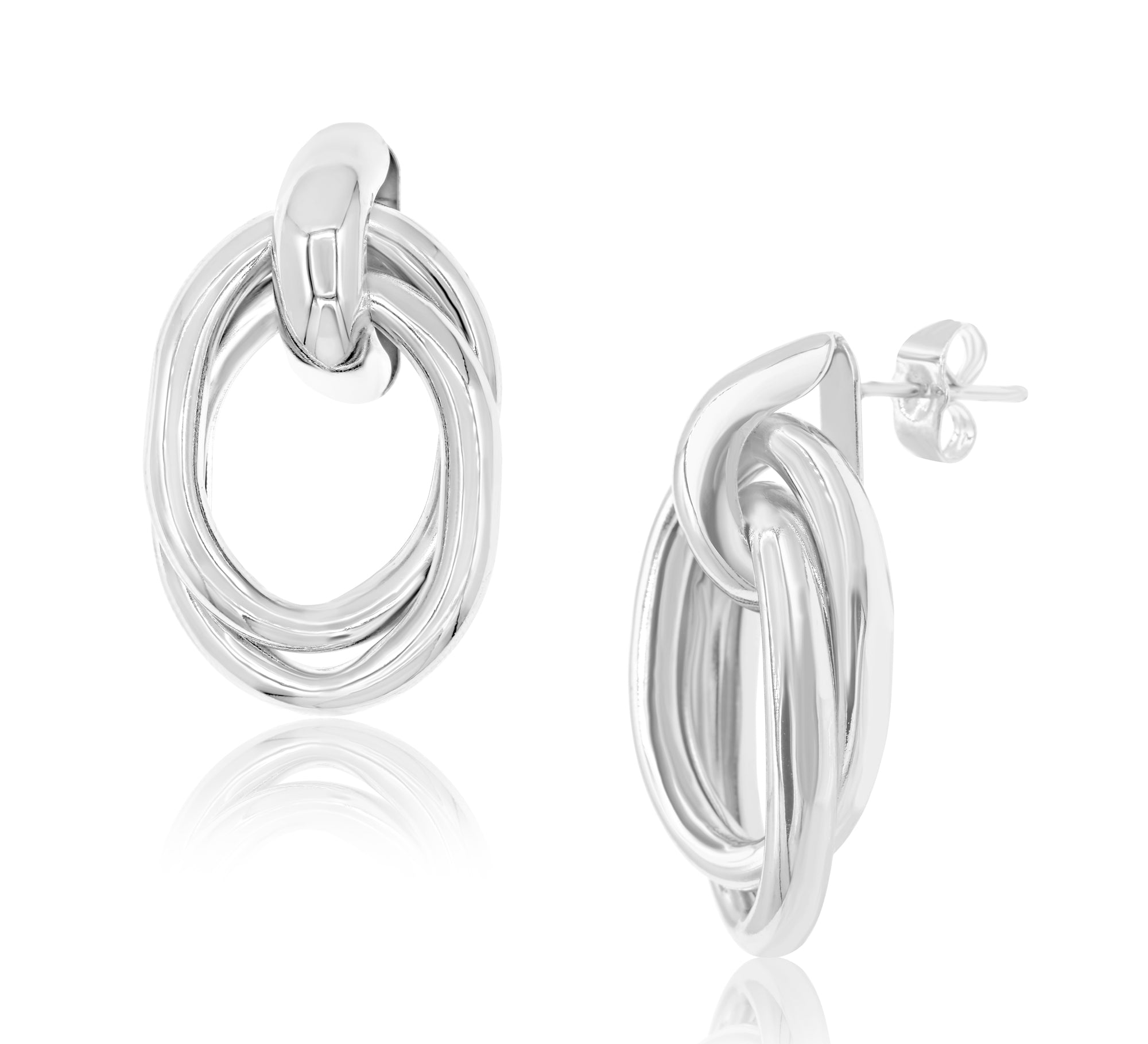 Twisted Oval Drop Earrings