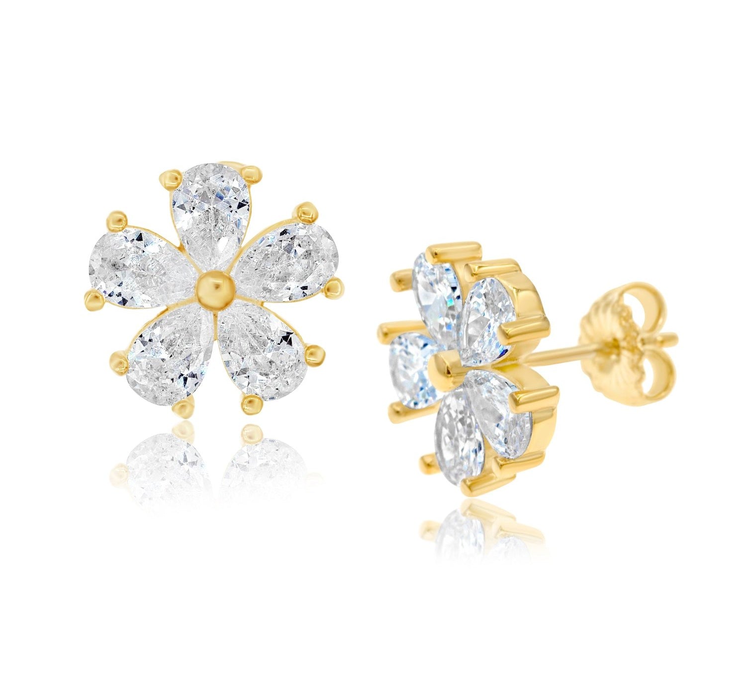 Prong-Set Flower Studs