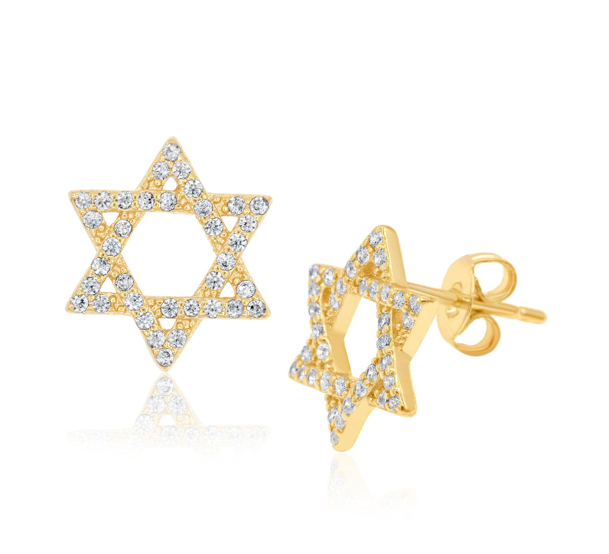 Pave Star of David Studs