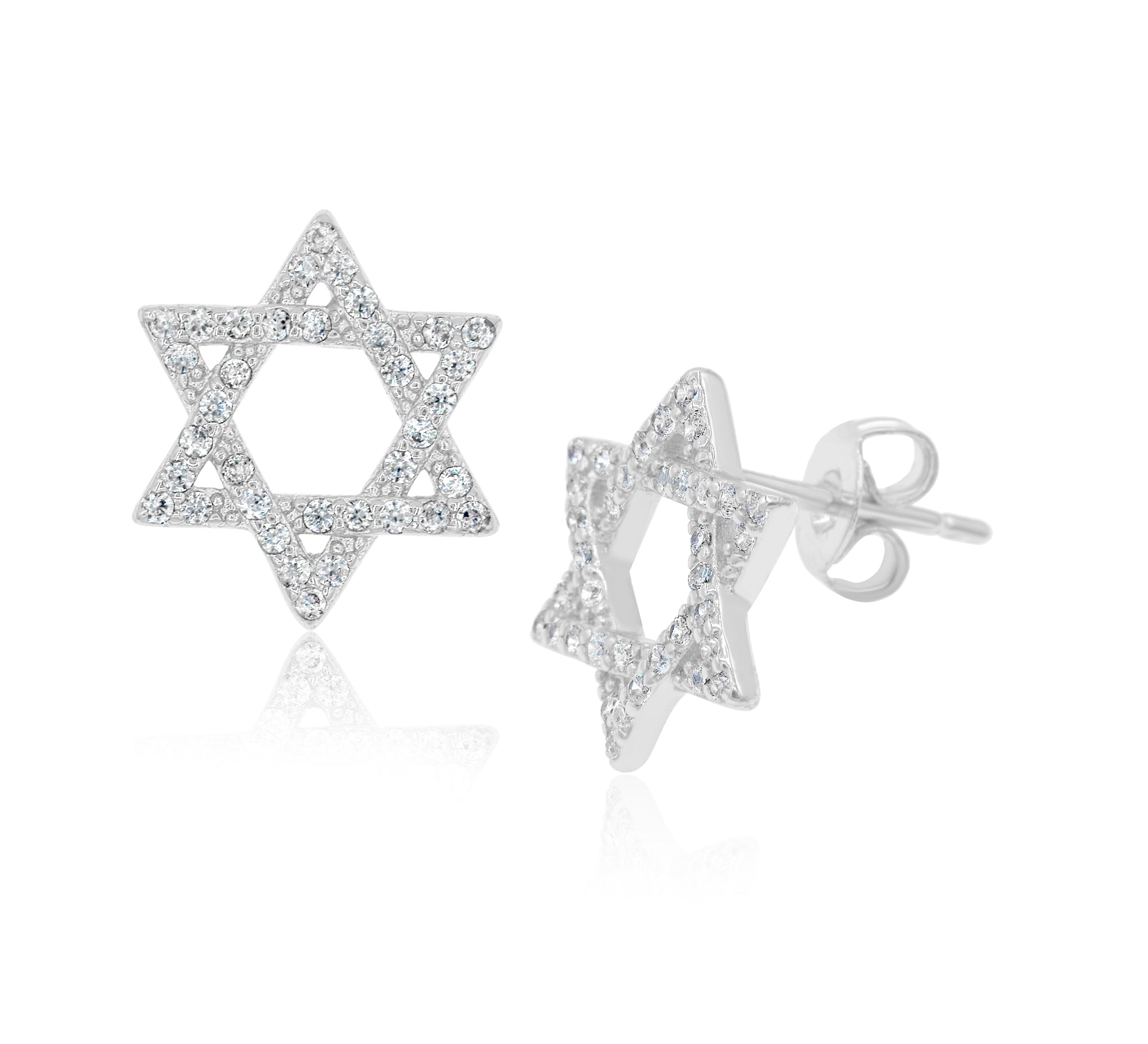 Pave Star of David Studs