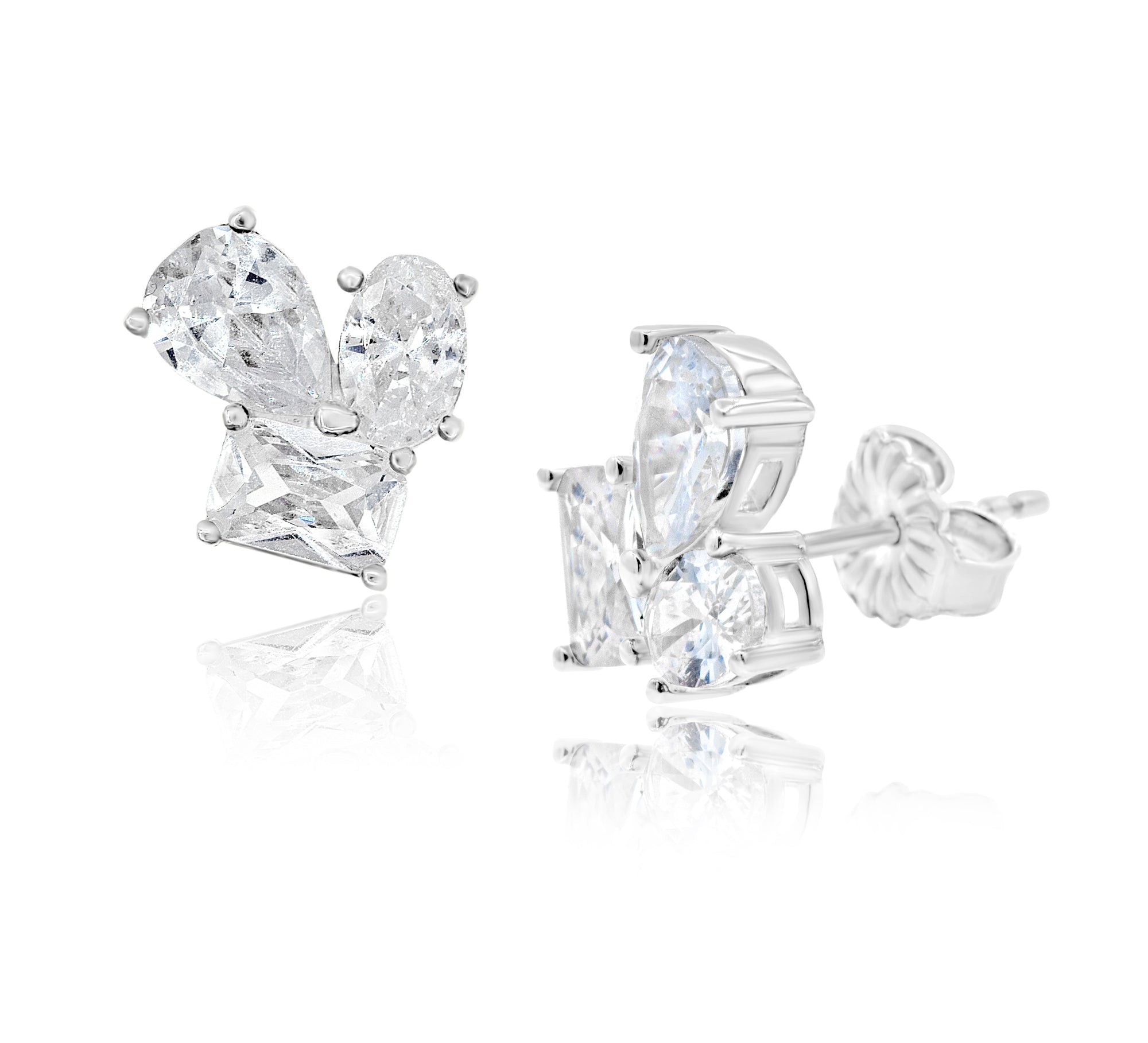 Multi Shape 3 Stone Studs