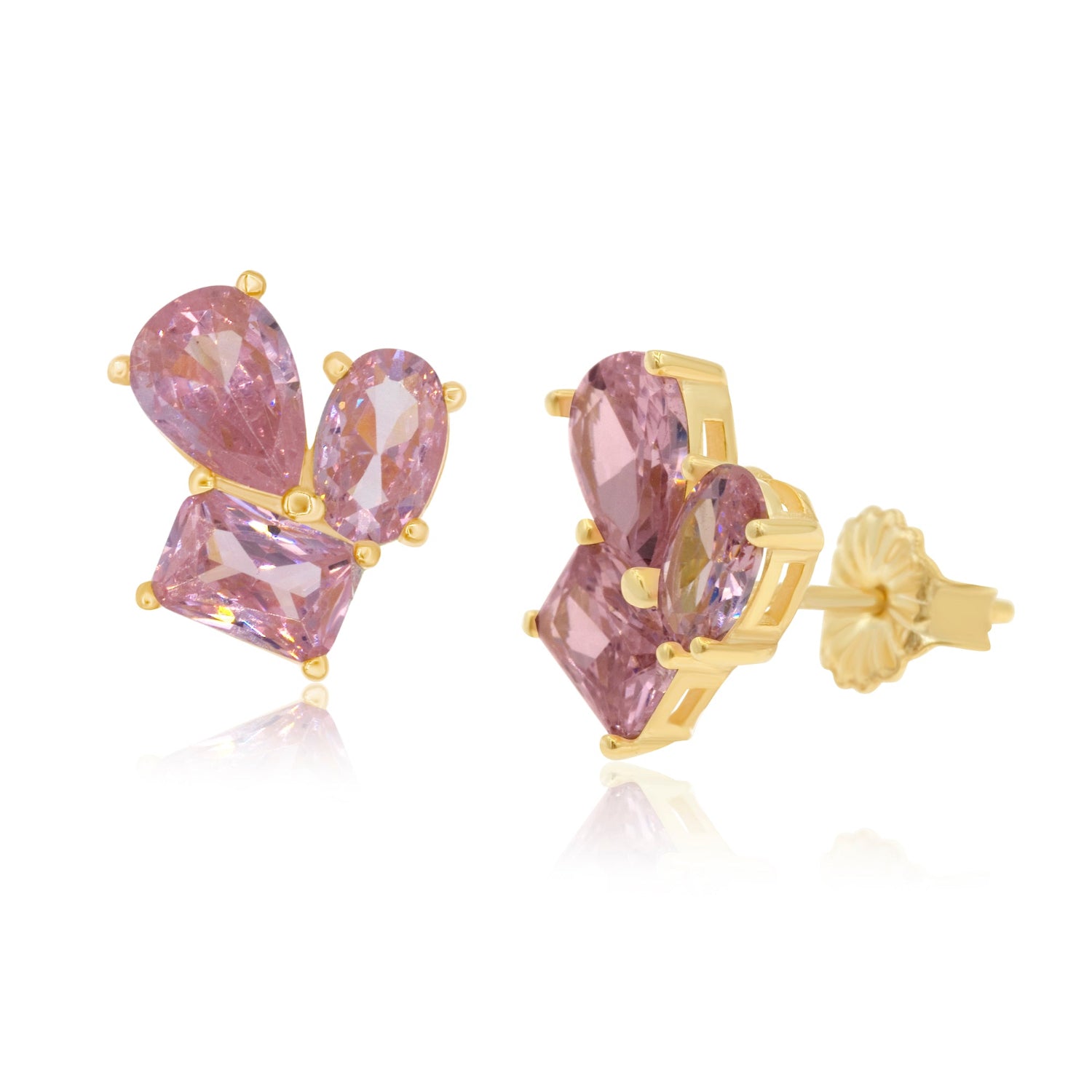 Multi Shape 3 Stone Studs