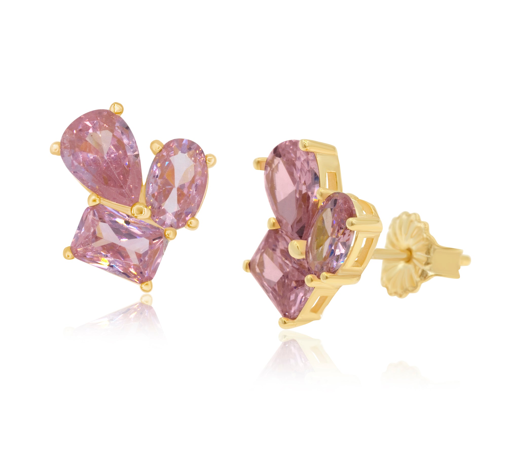 Multi Shape 3 Stone Studs