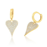 Pave Heart Earrings