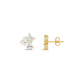 Multi Shape 3 Stone Studs