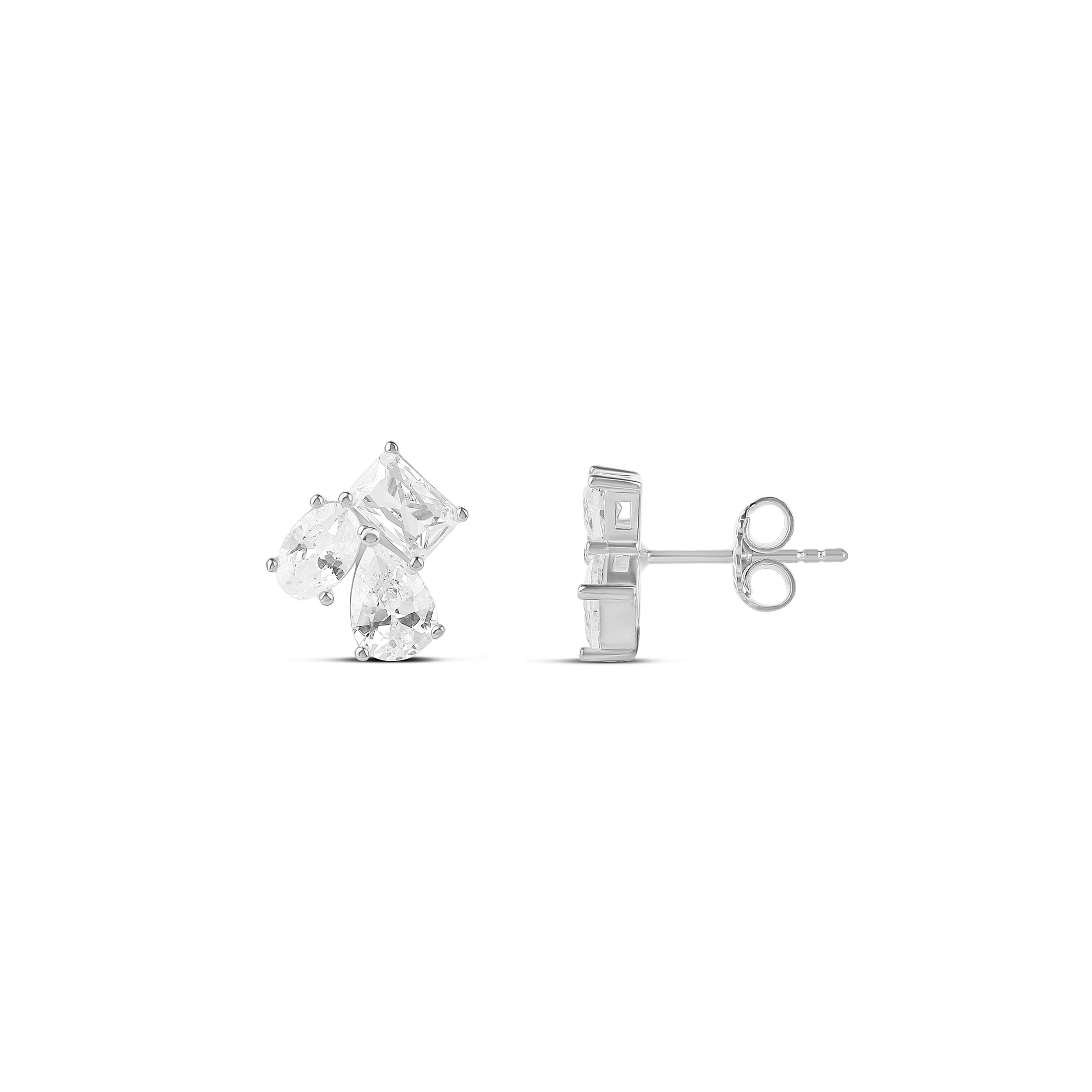 Multi Shape 3 Stone Studs