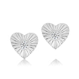 Fluted Heart Studs
