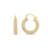Thick Pave Hoops