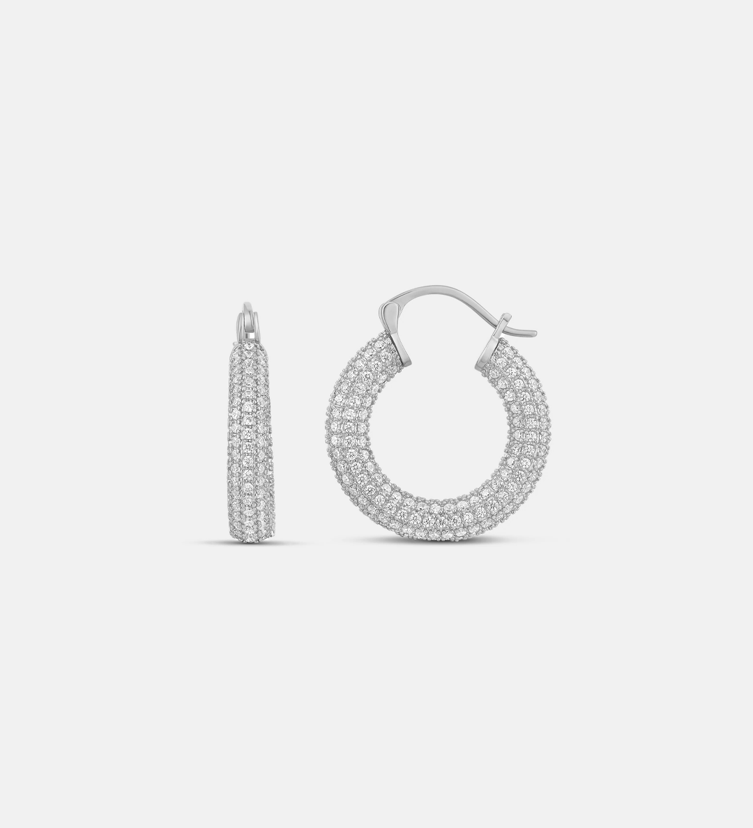 Thick Pave Hoops