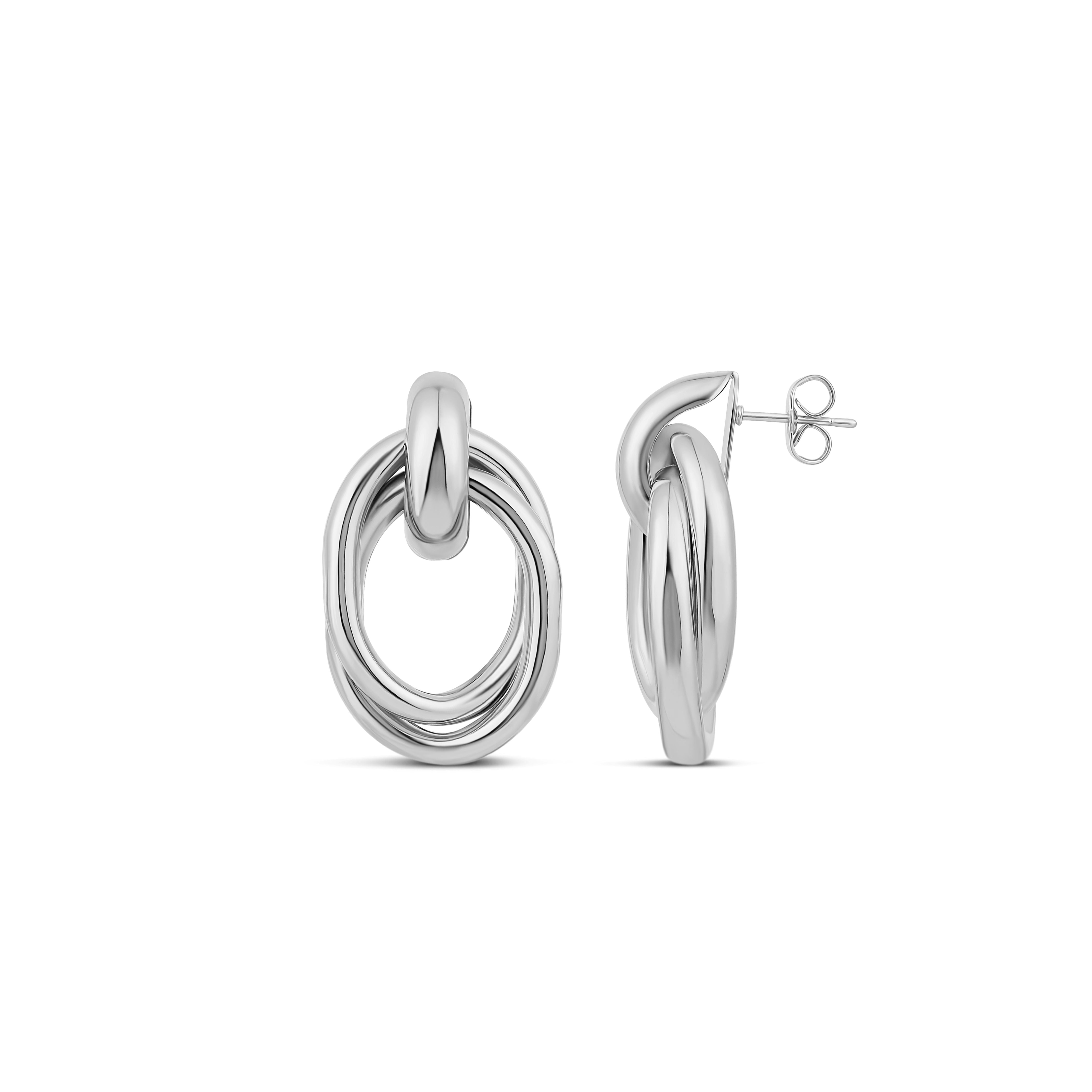 Twisted Oval Drop Earrings