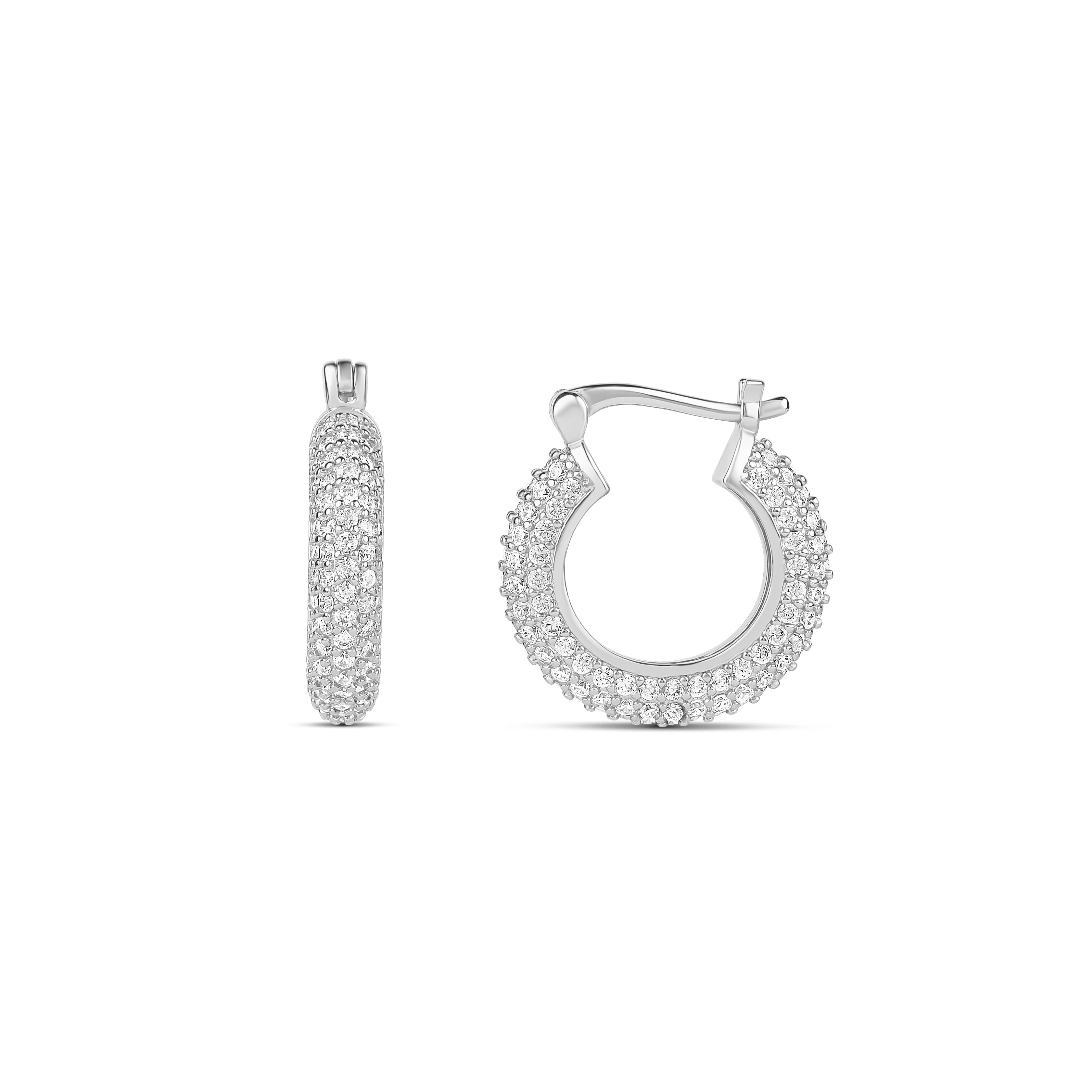 Small Pave Hoops