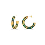 Colored Crystal Pave Hoop Earrings