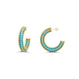 Colored Crystal Pave Hoop Earrings
