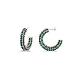 Colored Crystal Pave Hoop Earrings