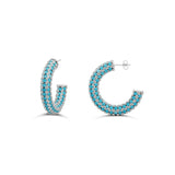 Colored Crystal Pave Hoop Earrings