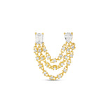 Two Stone Triple Chain Earring