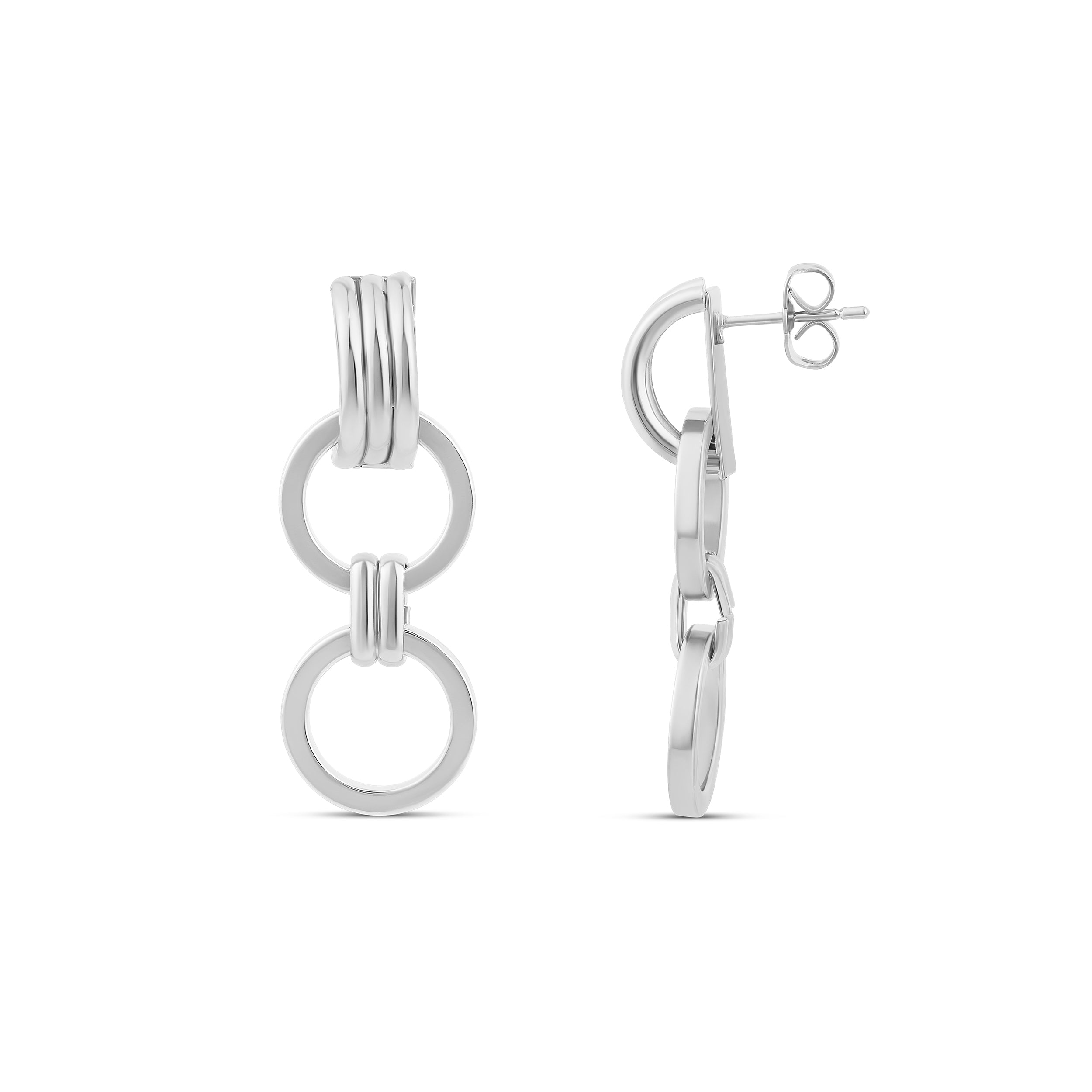 Round Link Statement Earrings