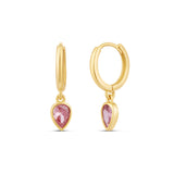 Bezel Pear Drop Earrings