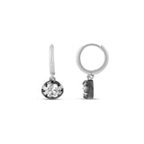 Prong-Set Black Rhodium Drop Earrings