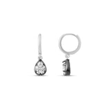 Prong-Set Black Rhodium Drop Earrings