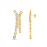 Bezel Set Emerald Statement Earrings