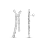 Bezel Set Emerald Statement Earrings