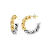 Two Tone Twist Hoops