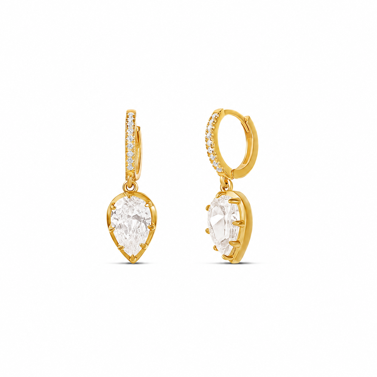 Statement Pave Huggie Pear Drops