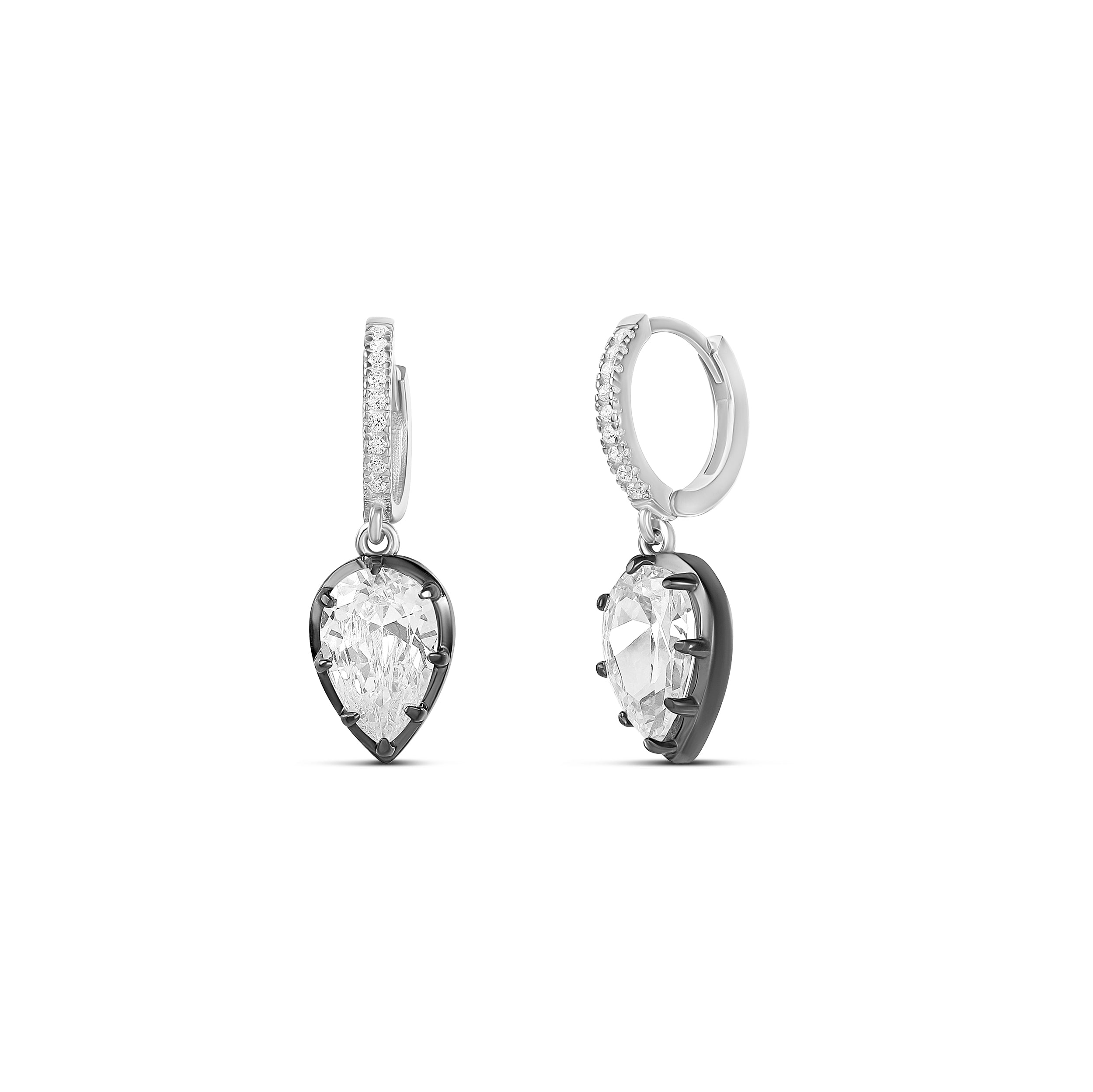 Pave Huggie Pear Drops