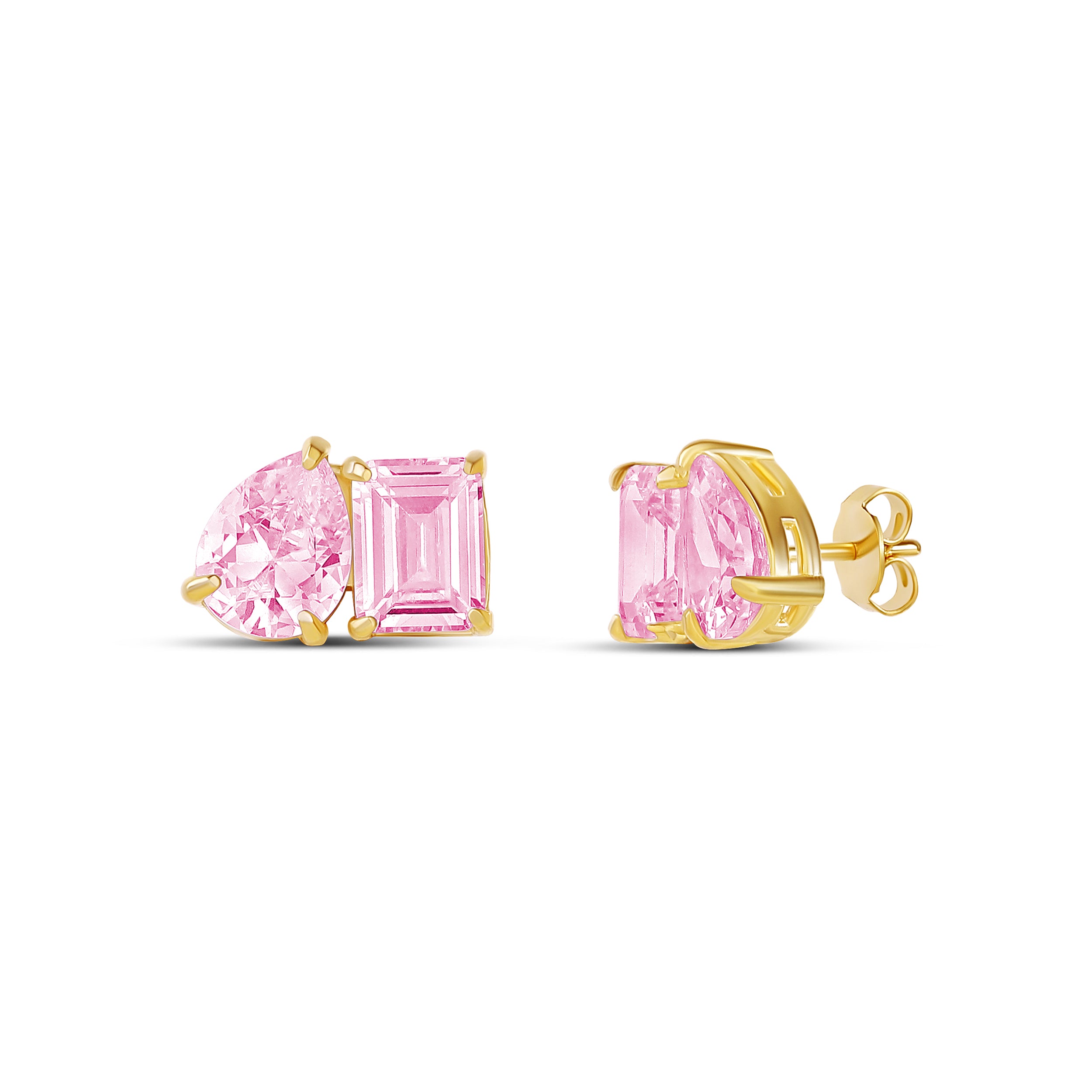Two Stone Prong Set Earrings