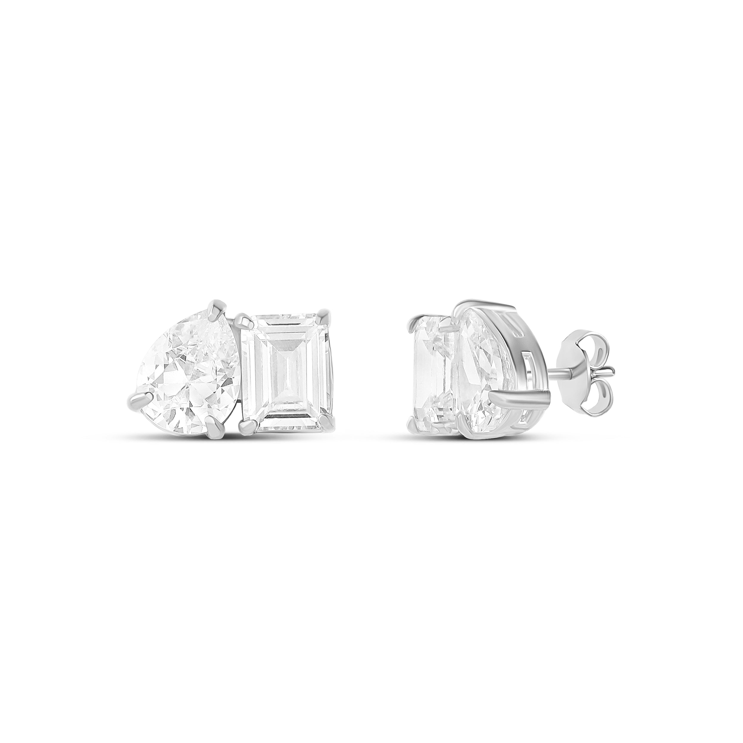 Two Stone Prong Set Earrings