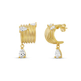 Pear Drop Fluted Hoops