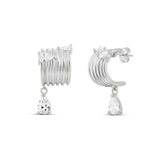 Pear Drop Fluted Hoops